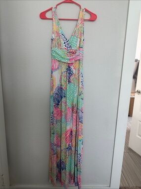 Lilly Pulitzer Mint Green Pink Blue Multicolor Maxi Dress